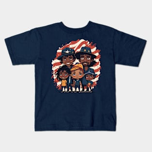 Patriotic American Family Kids T-Shirt